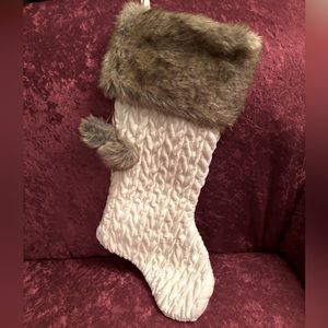 White Stocking with fur trim